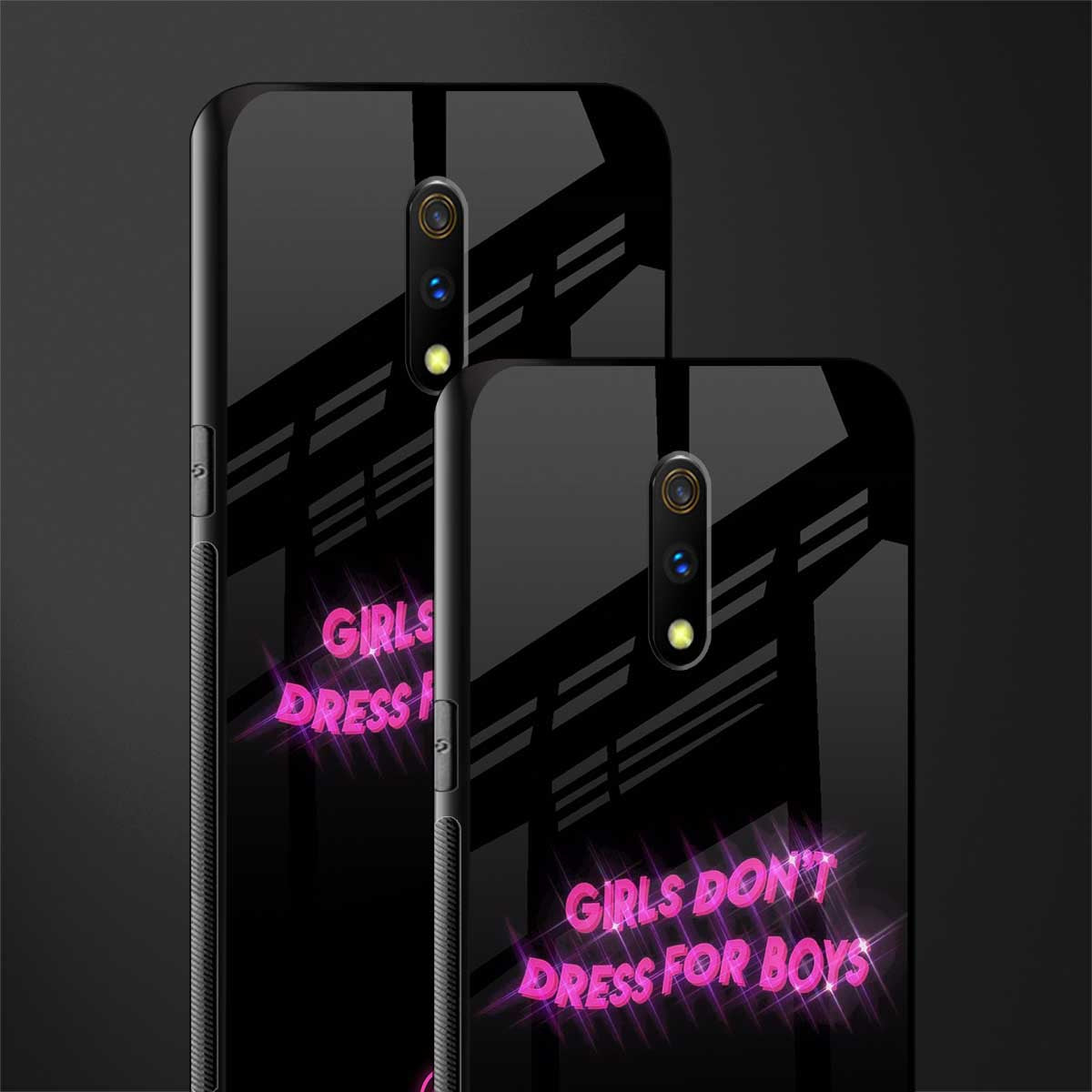 girls don't dress for boys glass case for oppo k3 image-2