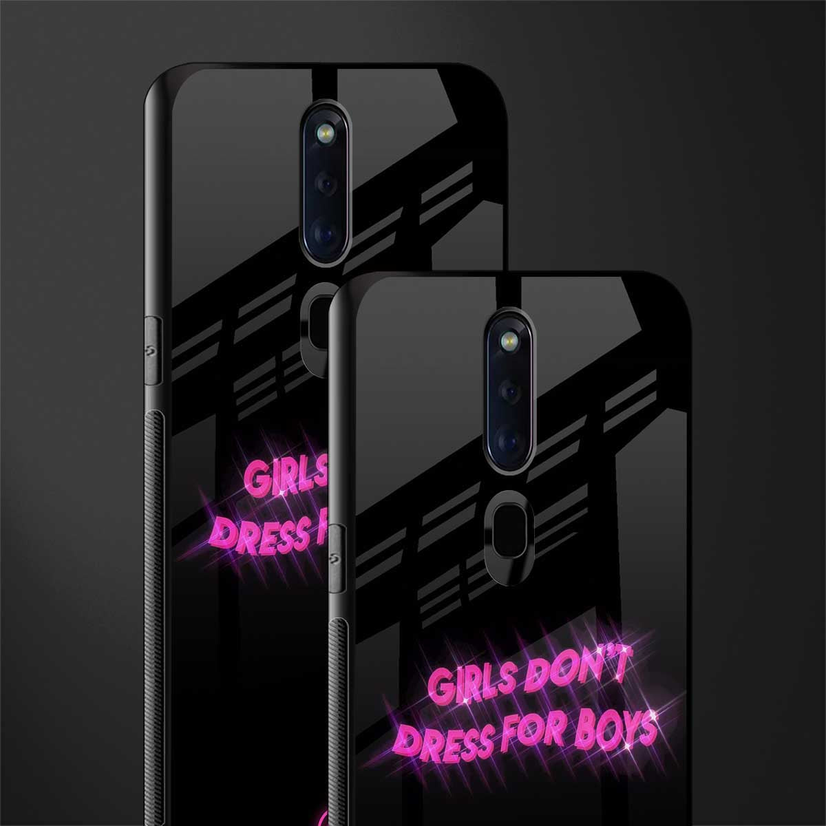 girls don't dress for boys glass case for oppo f11 pro image-2