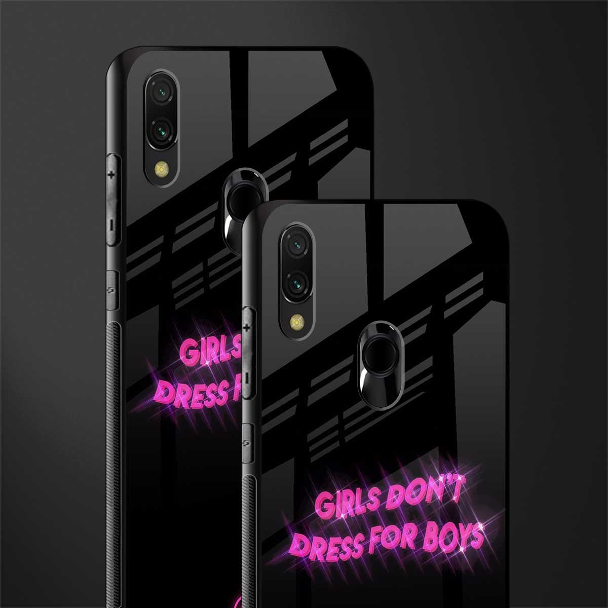 girls don't dress for boys glass case for redmi note 7s image-2
