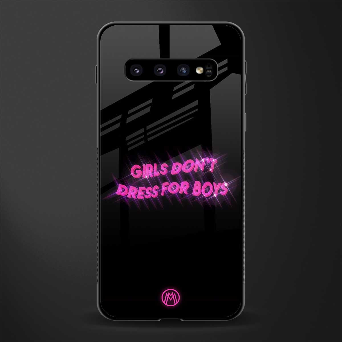 girls don't dress for boys glass case for samsung galaxy s10 plus image