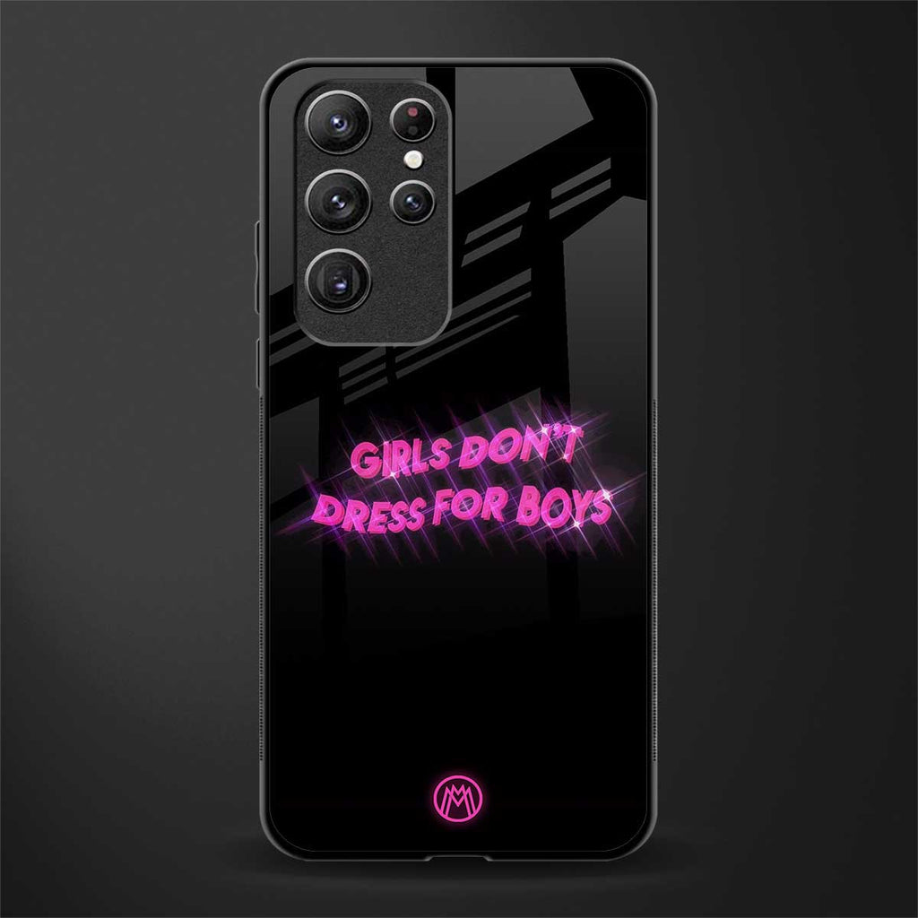 girls don't dress for boys glass case for samsung galaxy s22 ultra 5g image