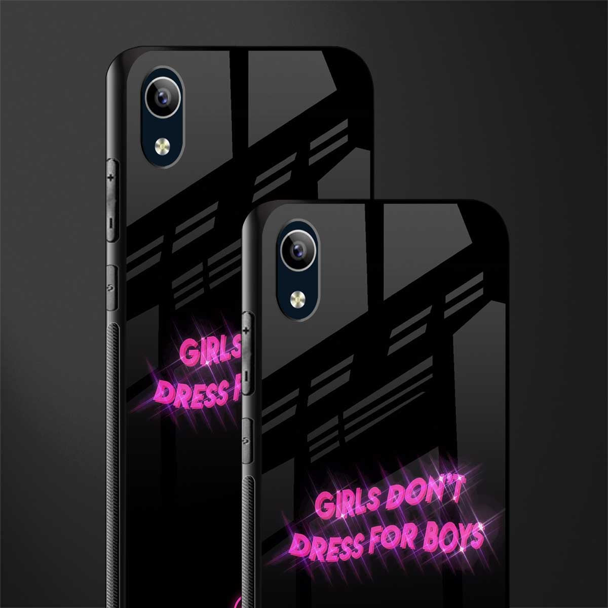 girls don't dress for boys glass case for vivo y1s without fingerprint image-2