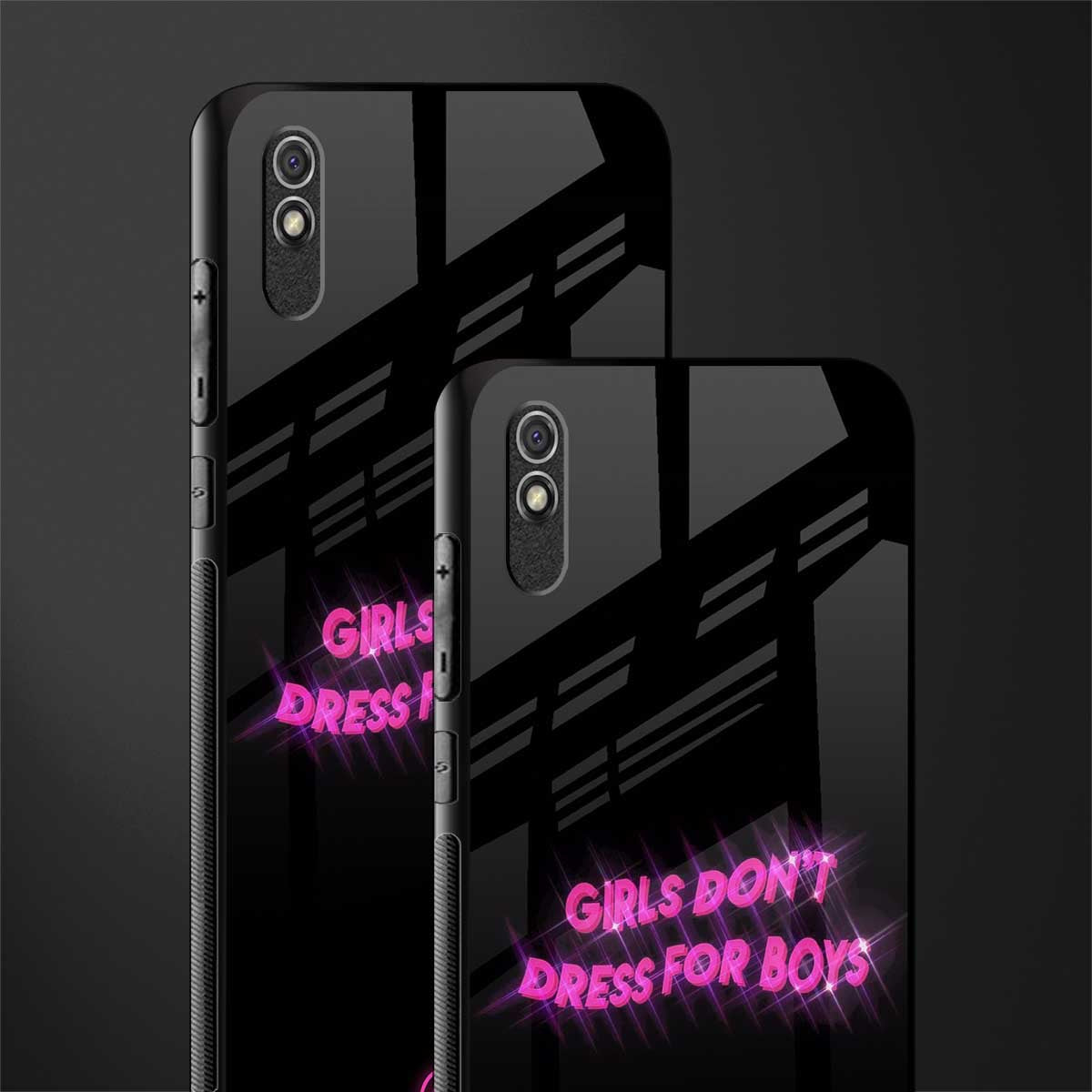 girls don't dress for boys glass case for redmi 9i image-2