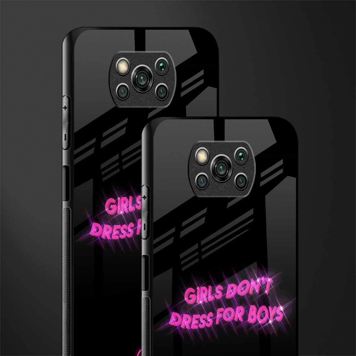girls don't dress for boys glass case for poco x3 pro image-2