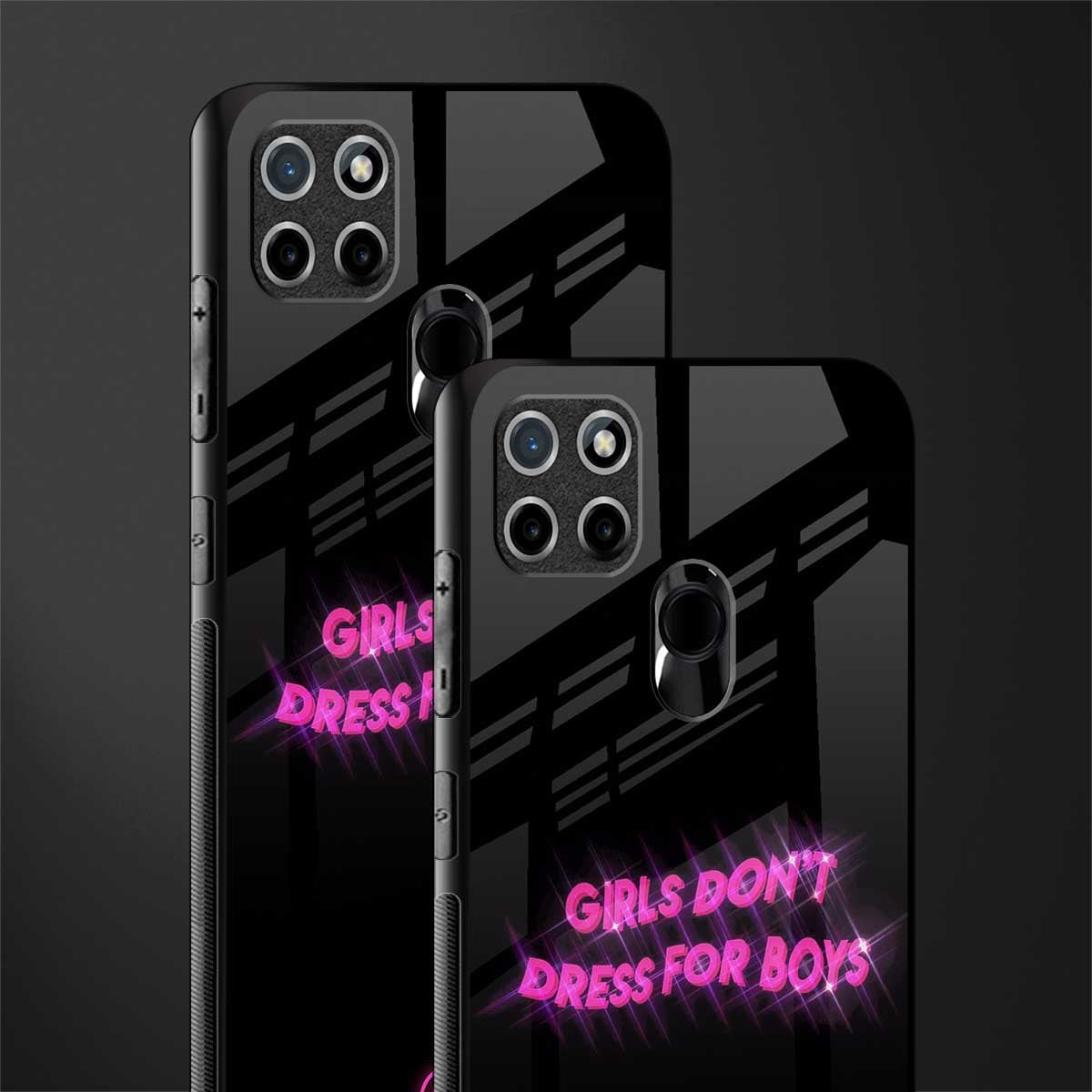 girls don't dress for boys glass case for realme c21 image-2