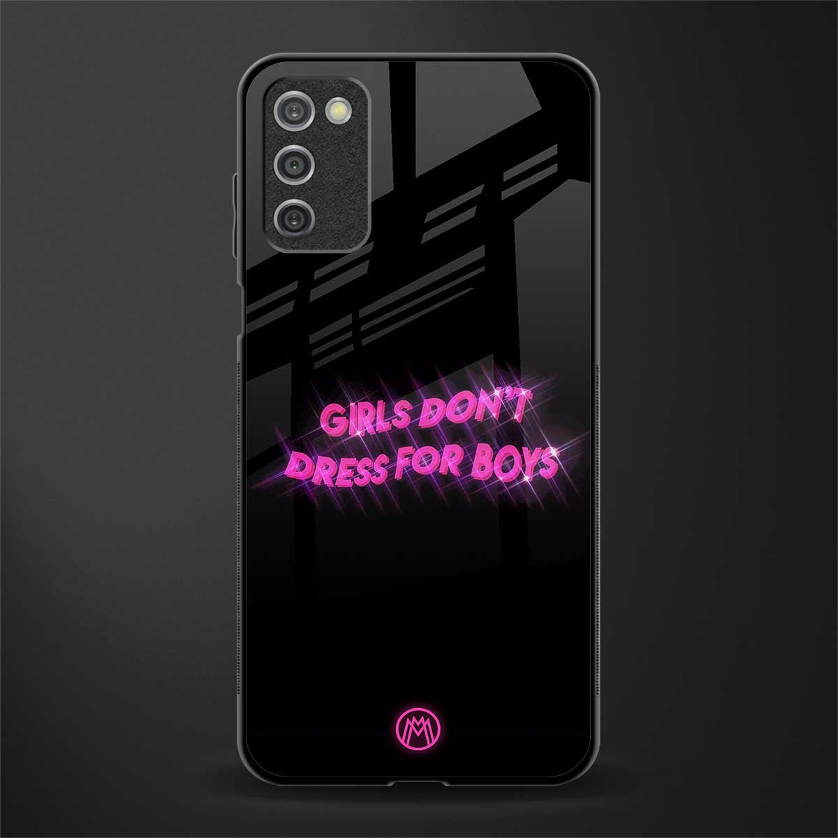 girls don't dress for boys glass case for samsung galaxy a03s image