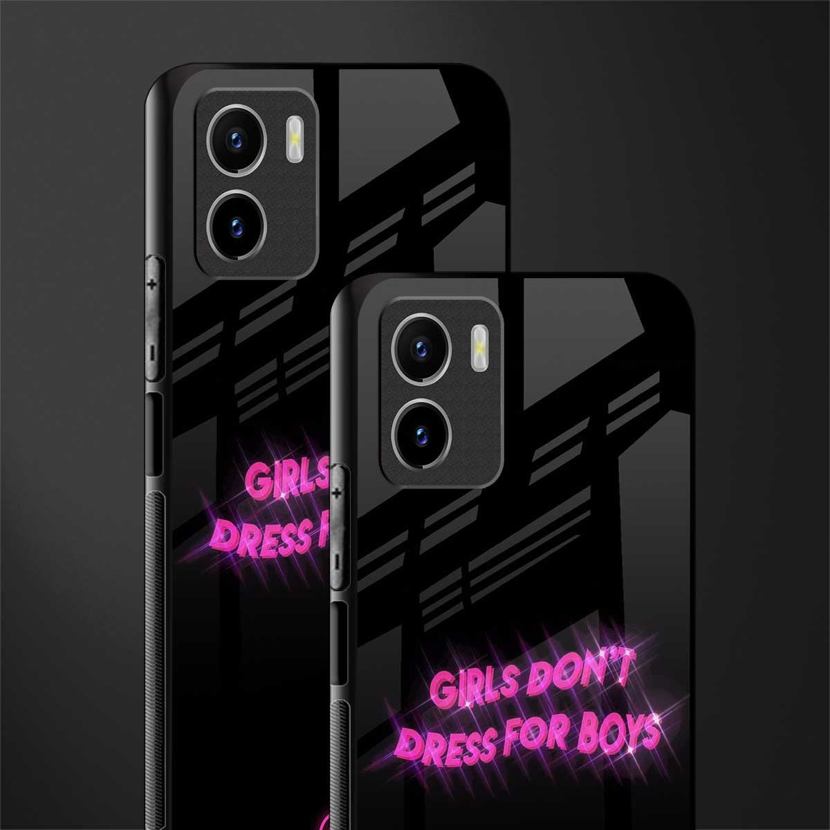 girls don't dress for boys glass case for vivo y15s image-2