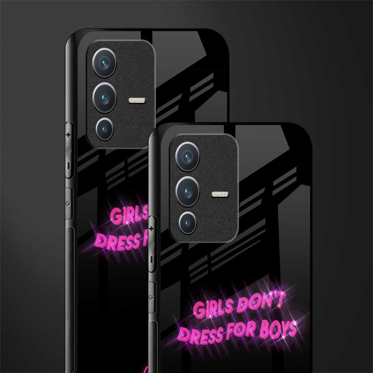 girls don't dress for boys glass case for vivo v23 5g image-2