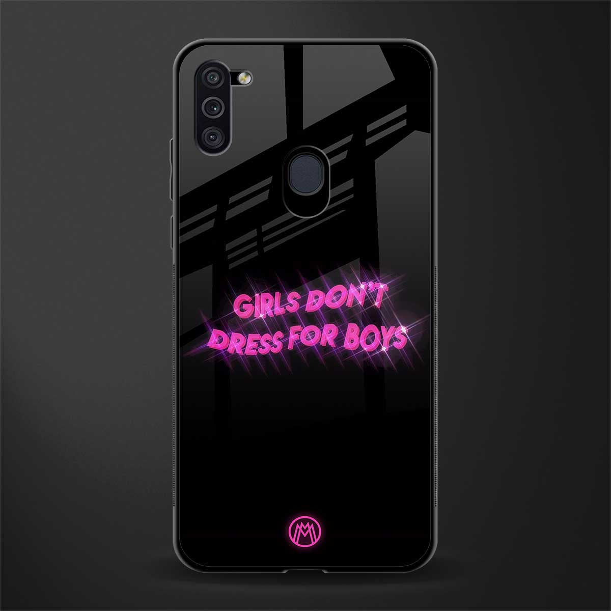 girls don't dress for boys glass case for samsung galaxy m11 image