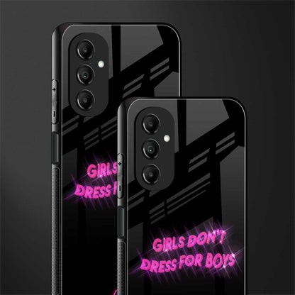 girls don't dress for boys back phone cover | glass case for samsung galaxy a14 5g