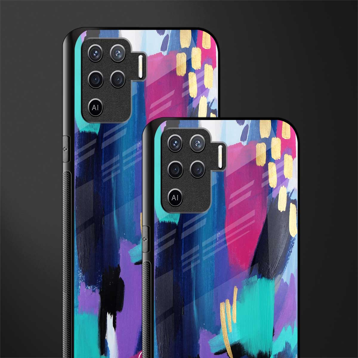 glitz glass case for oppo f19 pro image-2