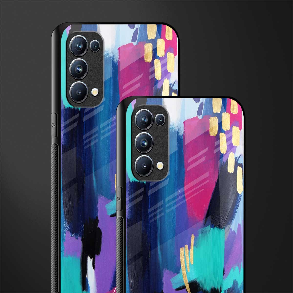 glitz back phone cover | glass case for oppo reno 5