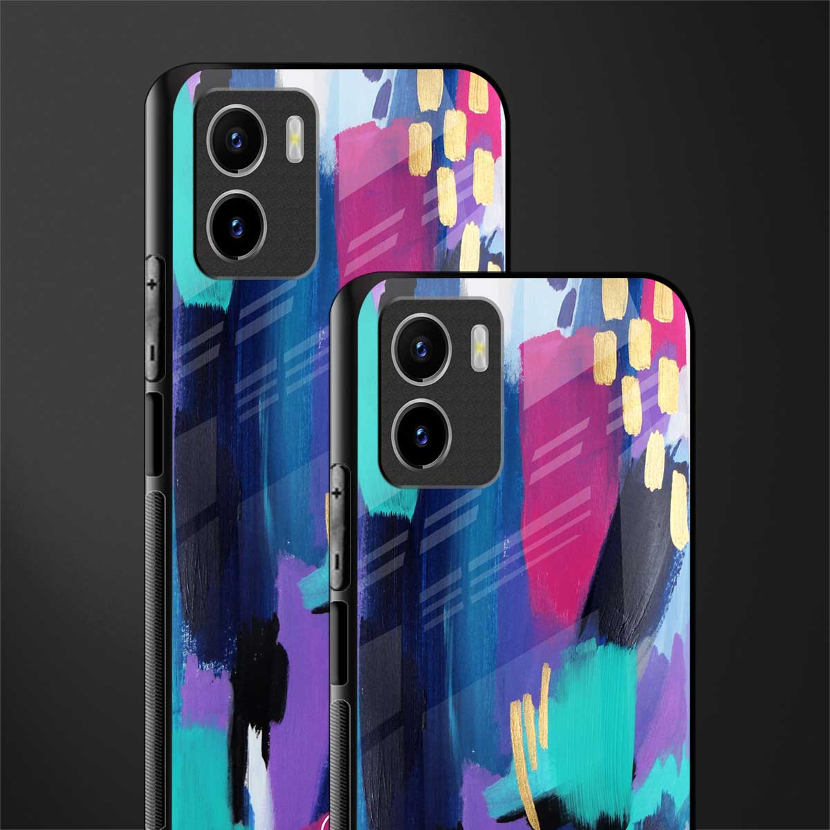 glitz back phone cover | glass case for vivo y72