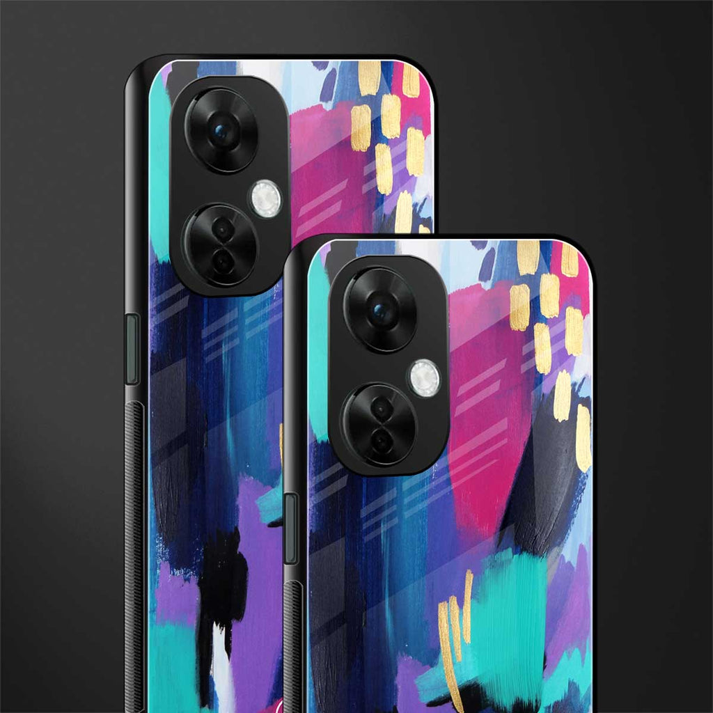 glitz back phone cover | glass case for oneplus nord ce 3 lite