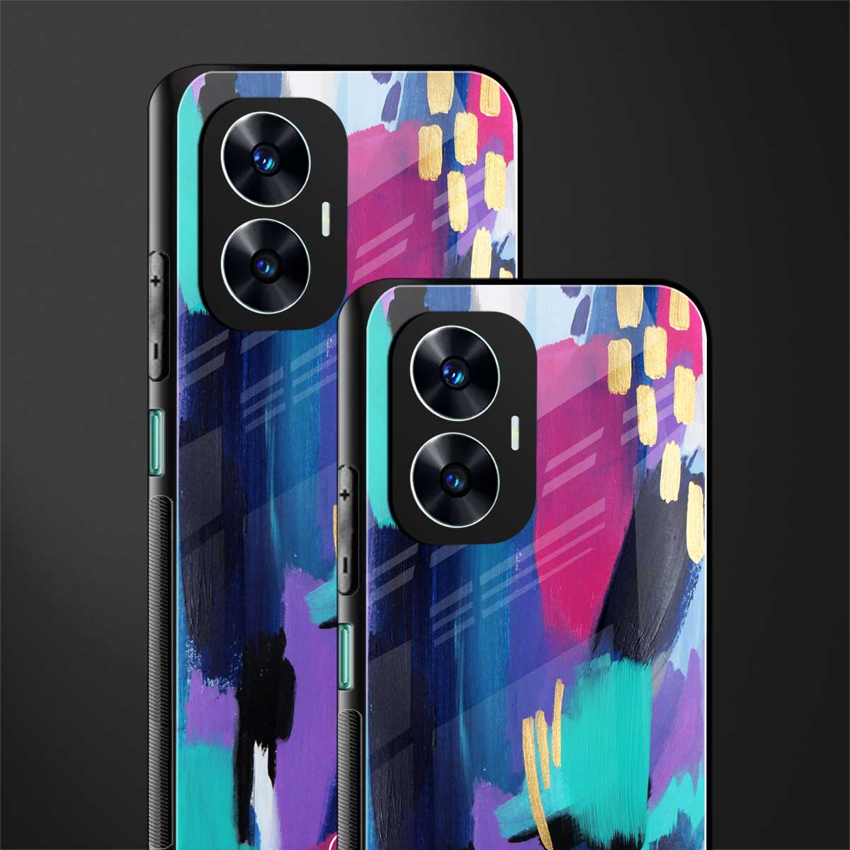 glitz back phone cover | glass case for realme c55