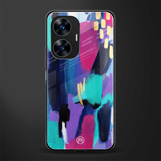 glitz back phone cover | glass case for realme c55