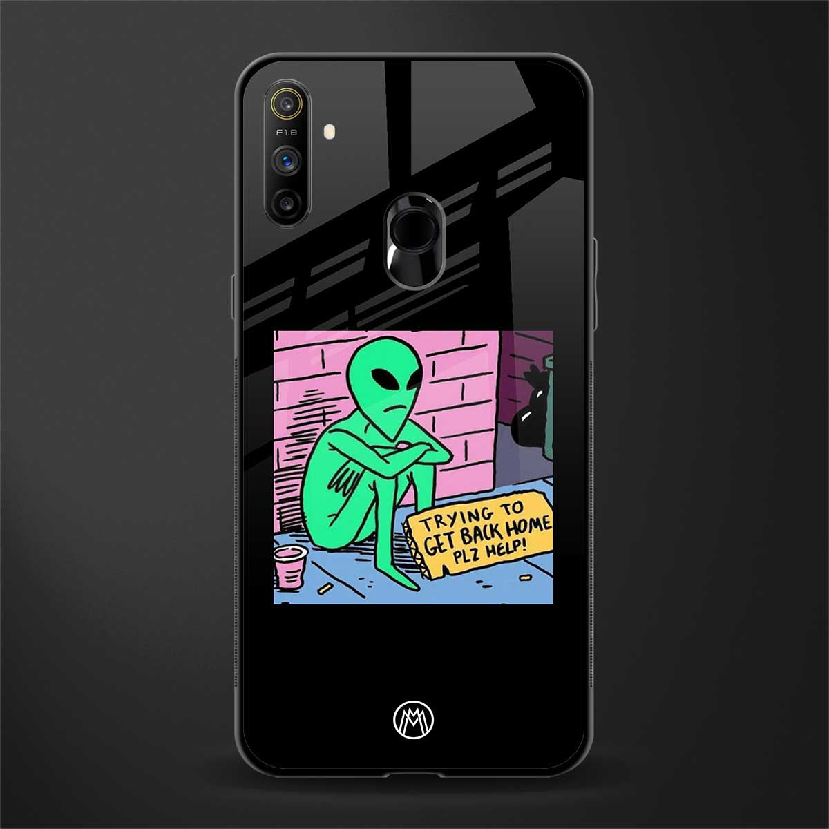 go home alien glass case for realme narzo 10a image