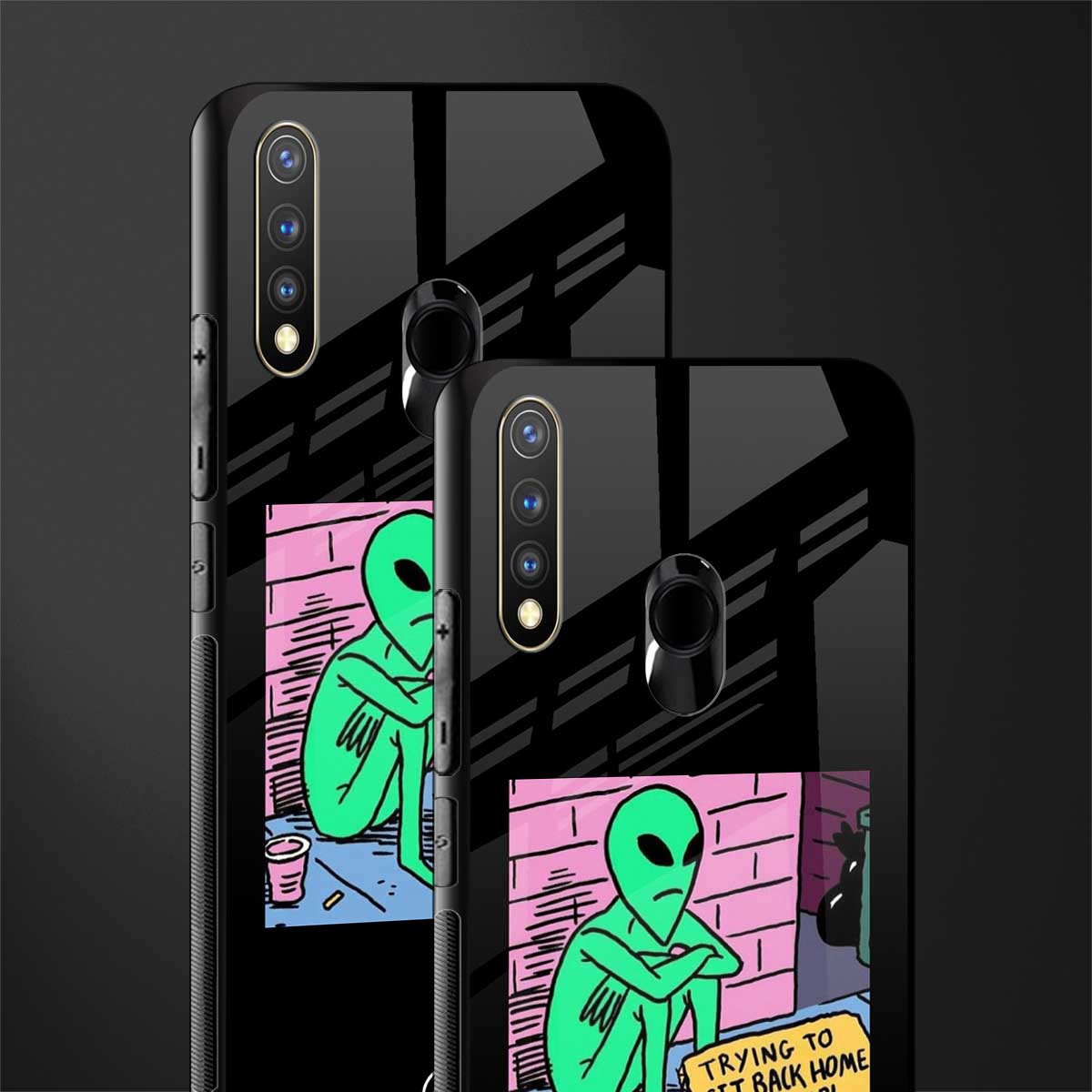 go home alien glass case for vivo u20 image-2