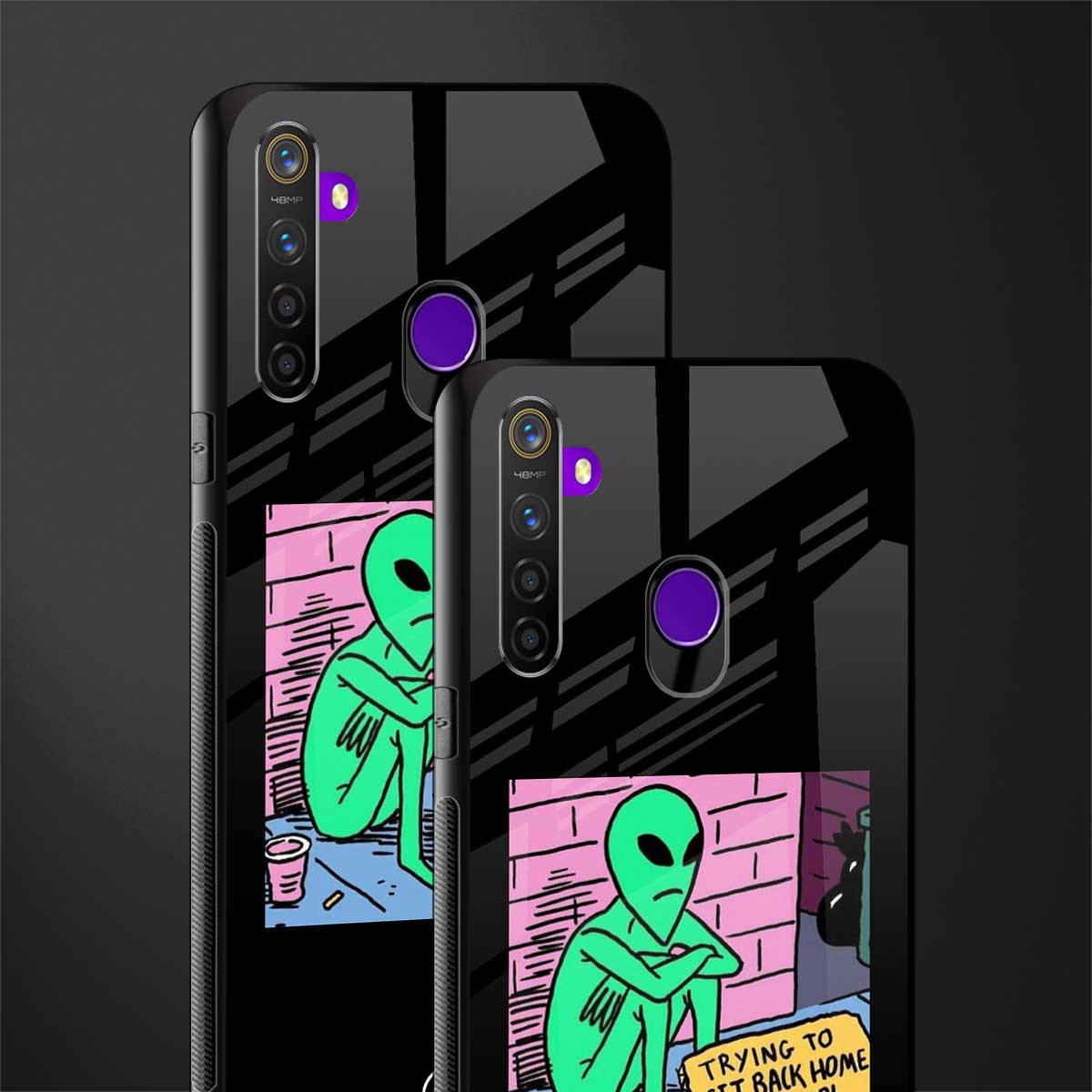 go home alien glass case for realme 5 pro image-2