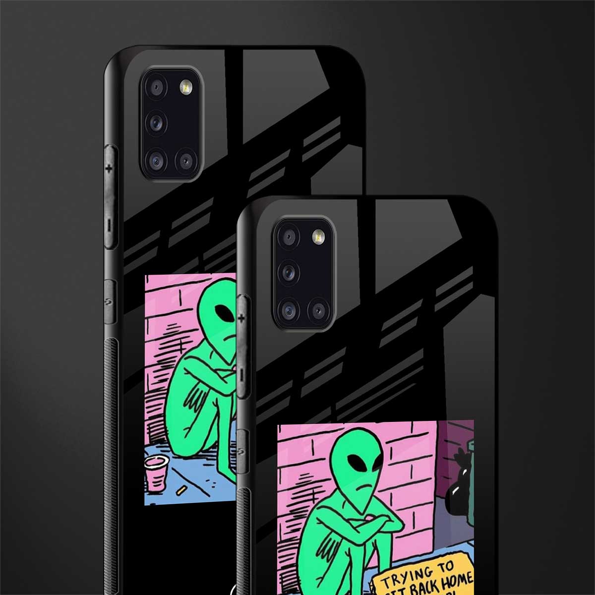 go home alien glass case for samsung galaxy a31 image-2