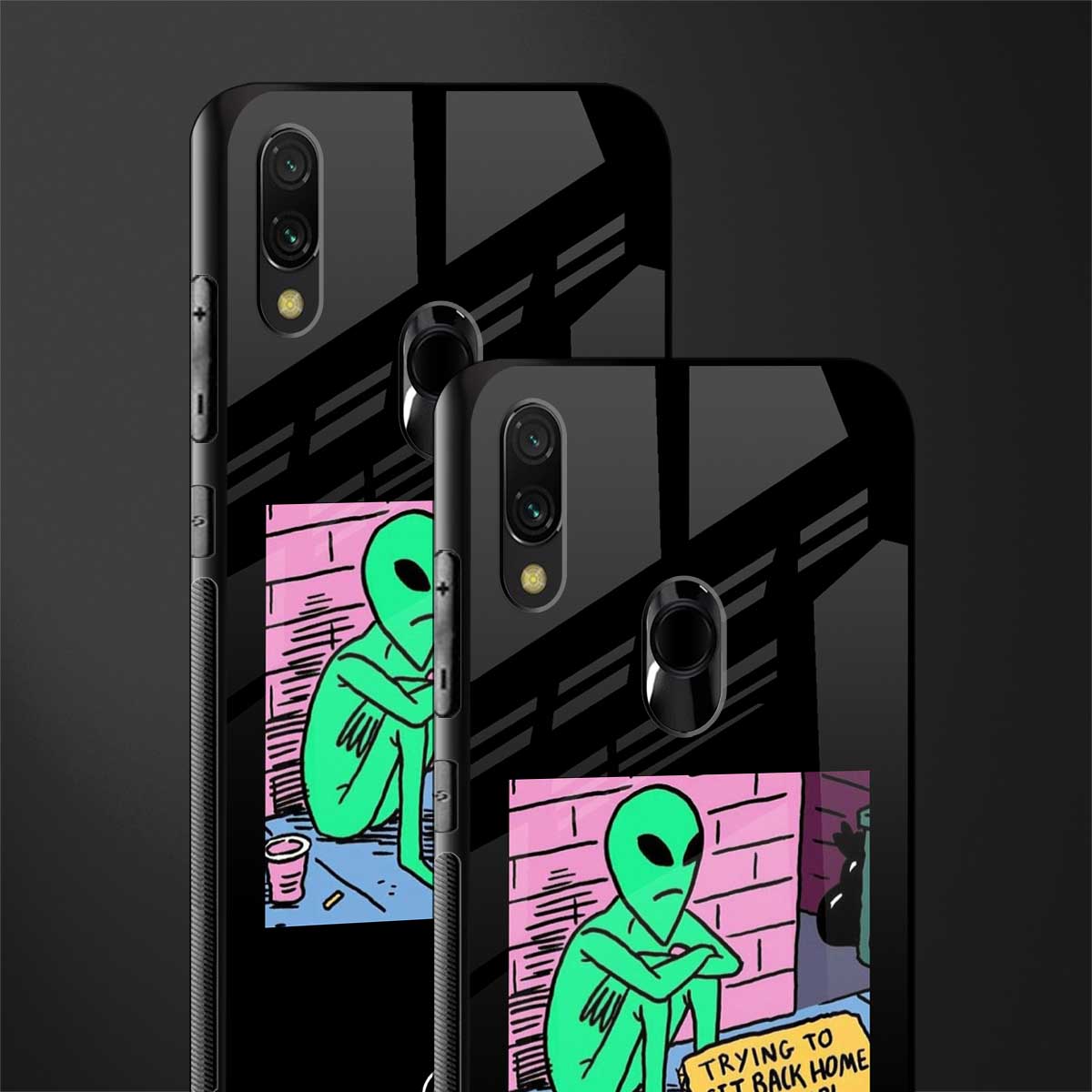 go home alien glass case for redmi note 7s image-2