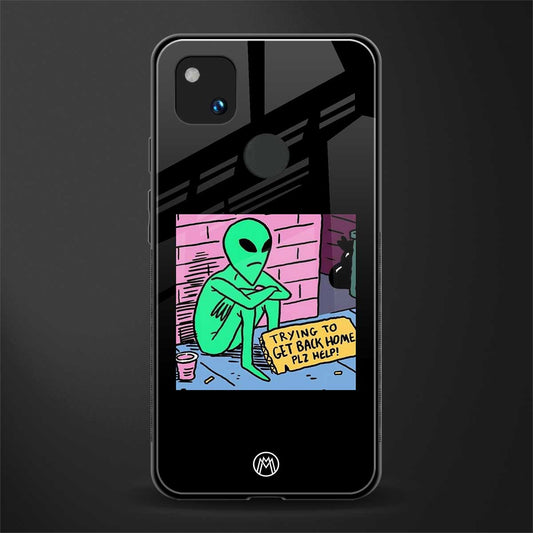 go home alien back phone cover | glass case for google pixel 4a 4g