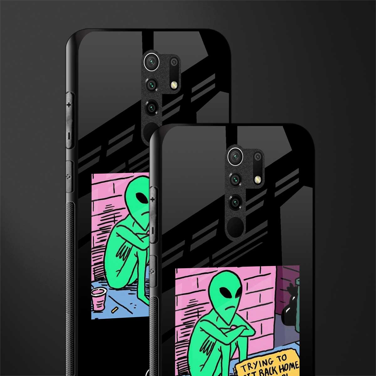 go home alien glass case for redmi 9 prime image-2