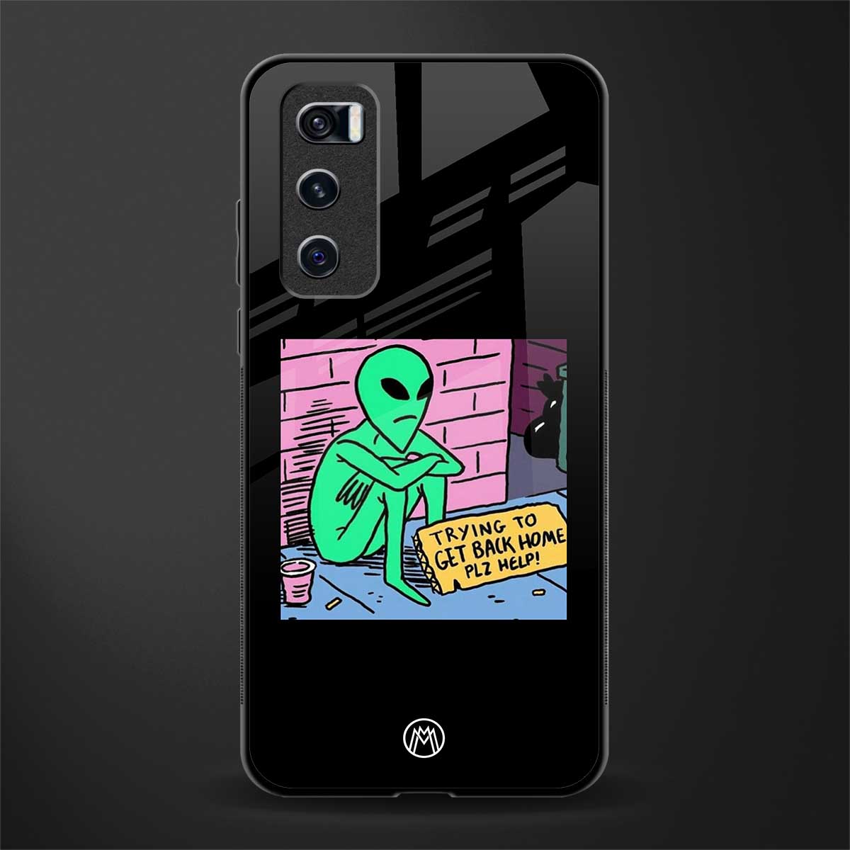 go home alien glass case for vivo v20 se image
