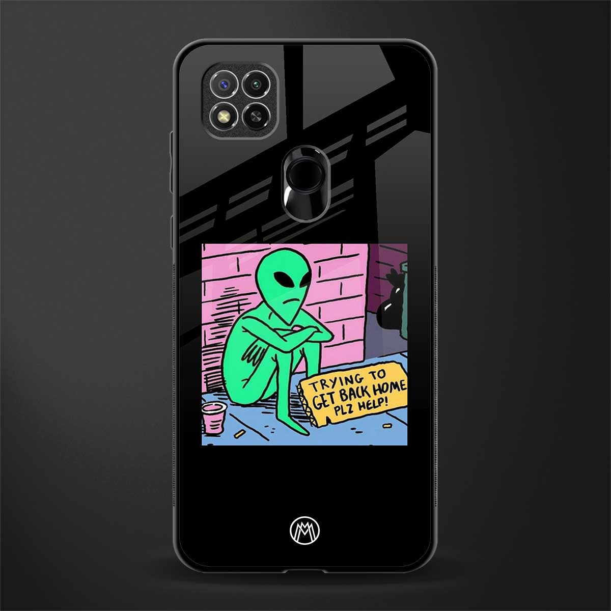 go home alien glass case for poco c31 image