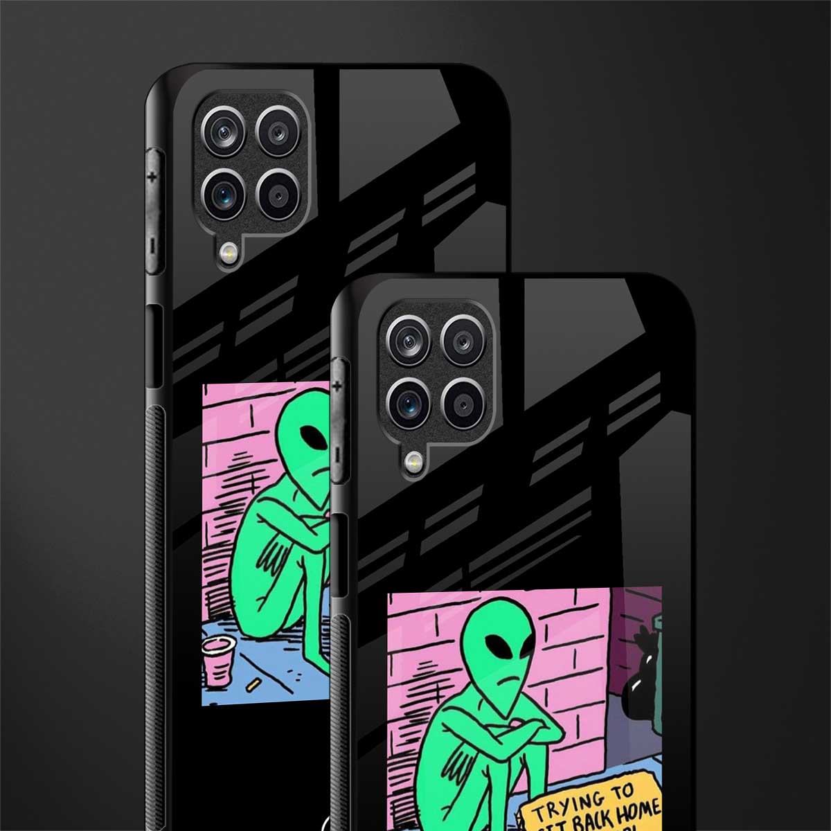 go home alien glass case for samsung galaxy a12 image-2