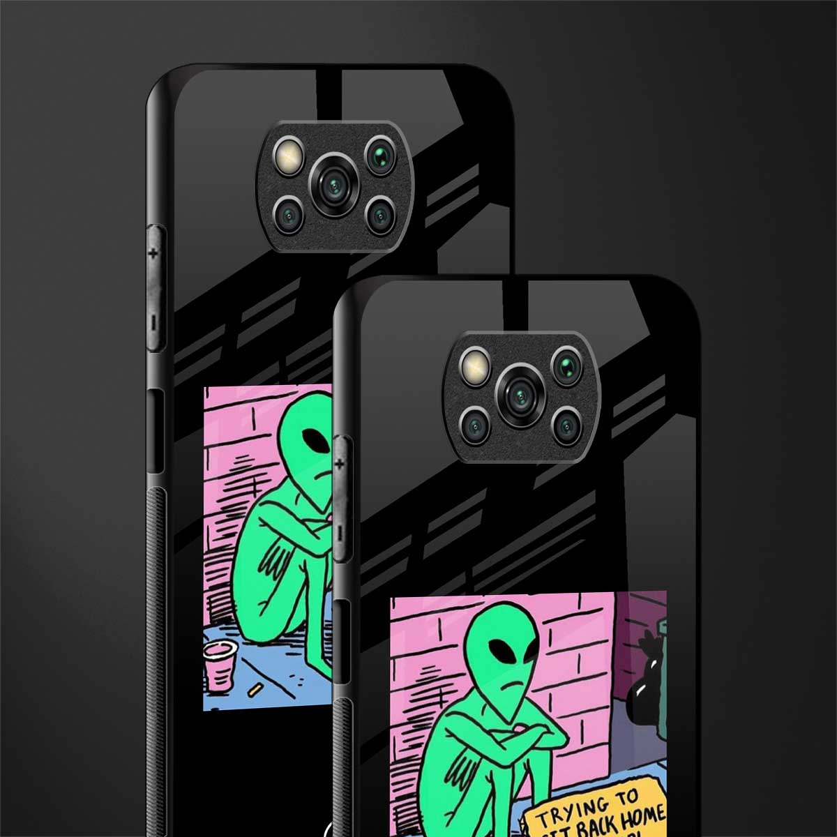 go home alien glass case for poco x3 image-2