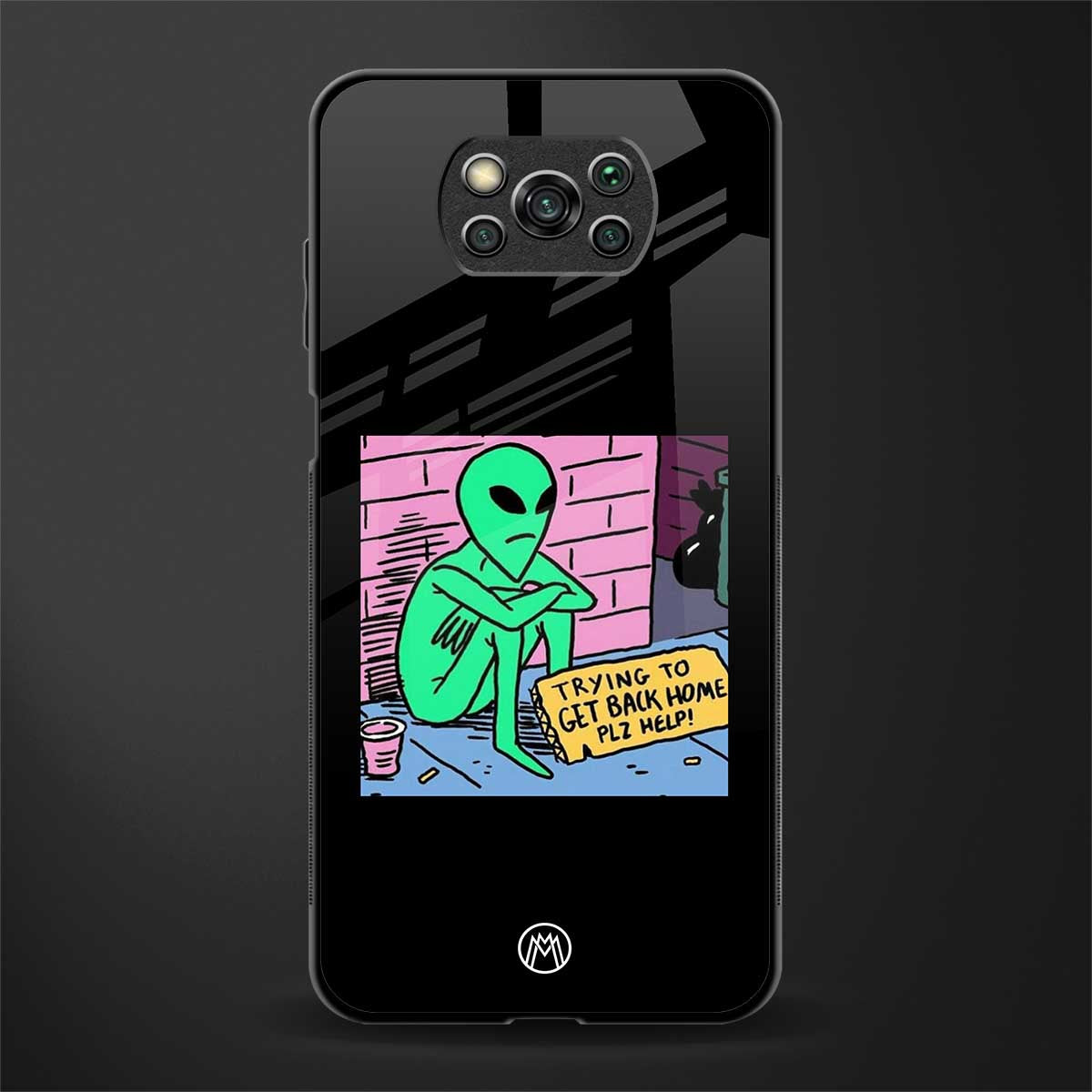 go home alien glass case for poco x3 image