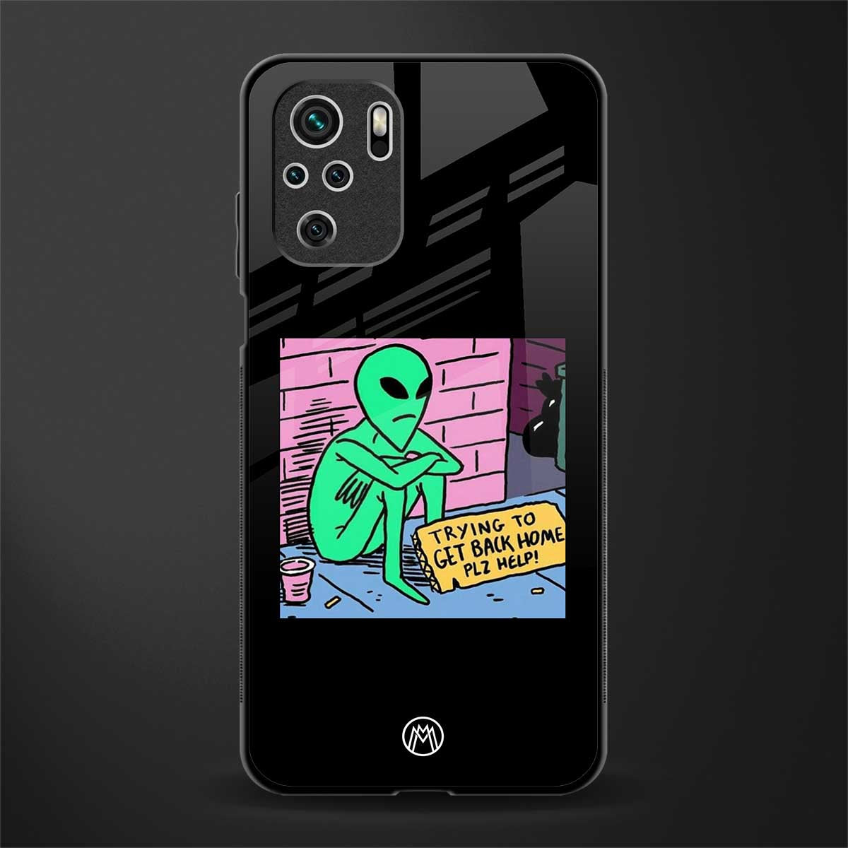 go home alien glass case for redmi note 10 image