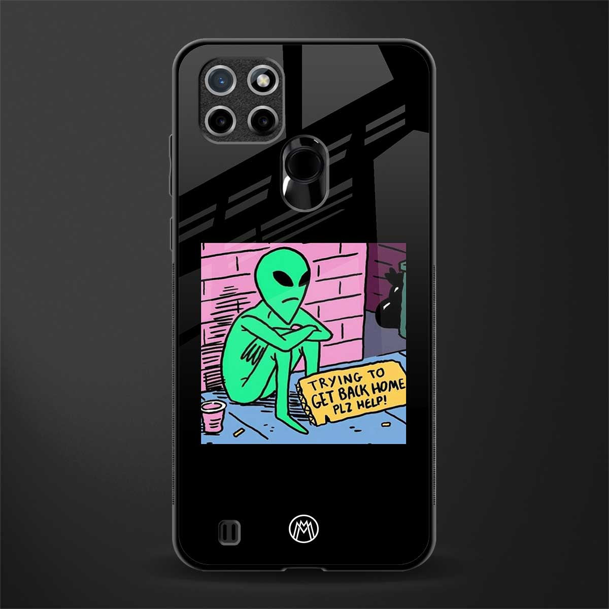 go home alien glass case for realme c21 image