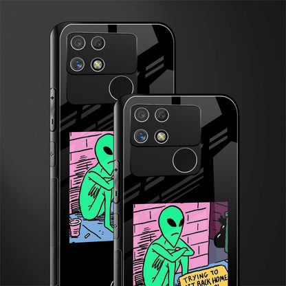 go home alien back phone cover | glass case for realme narzo 50a