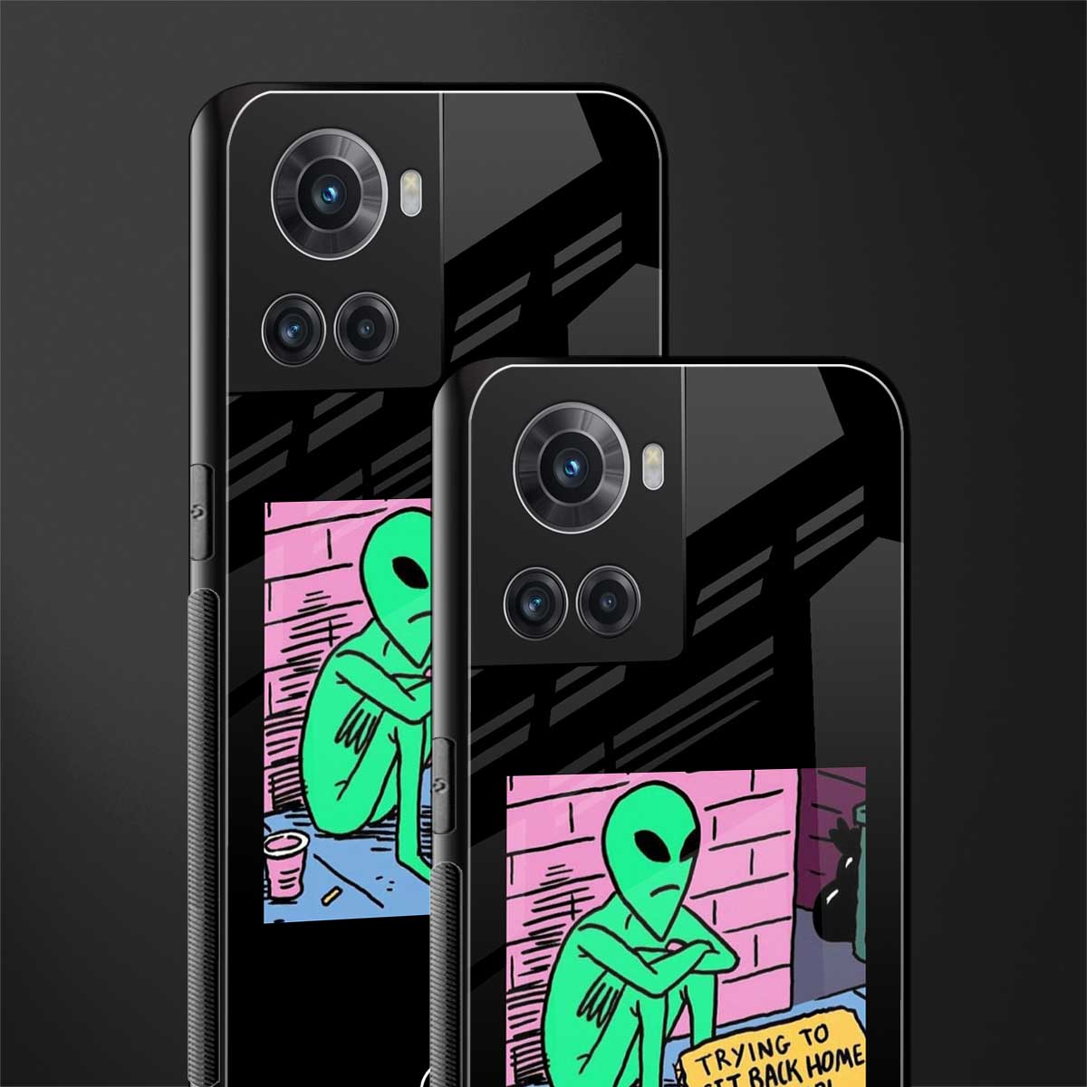 go home alien back phone cover | glass case for oneplus 10r 5g