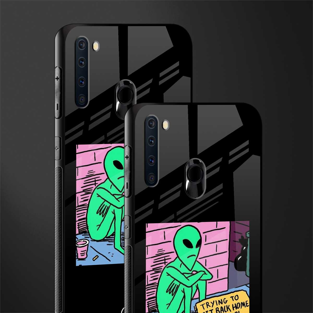 go home alien glass case for samsung a21 image-2