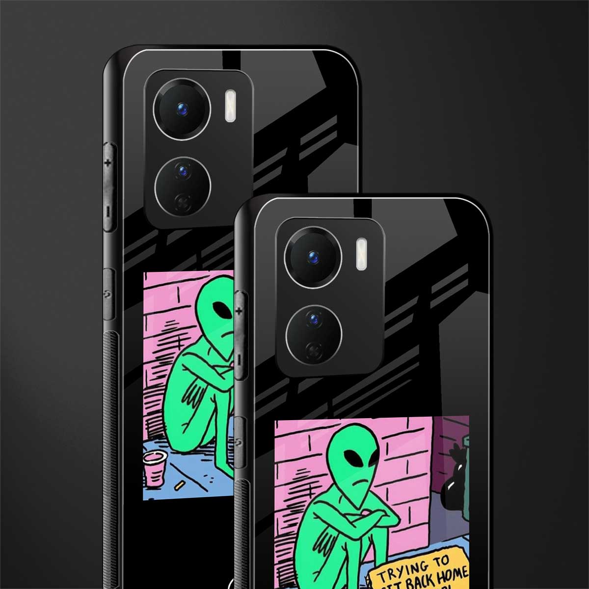 go home alien back phone cover | glass case for vivo y16