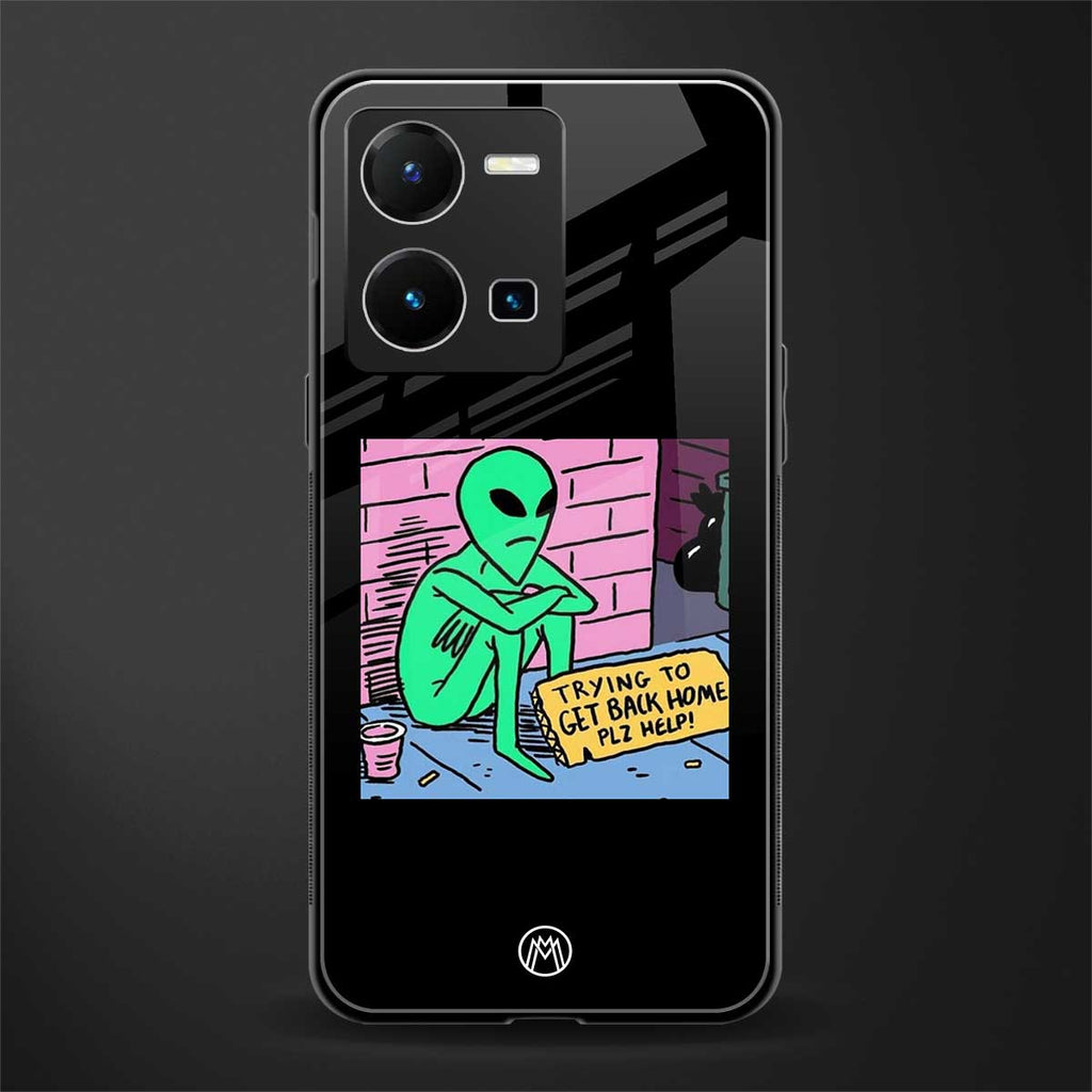 go home alien back phone cover | glass case for vivo y35 4g