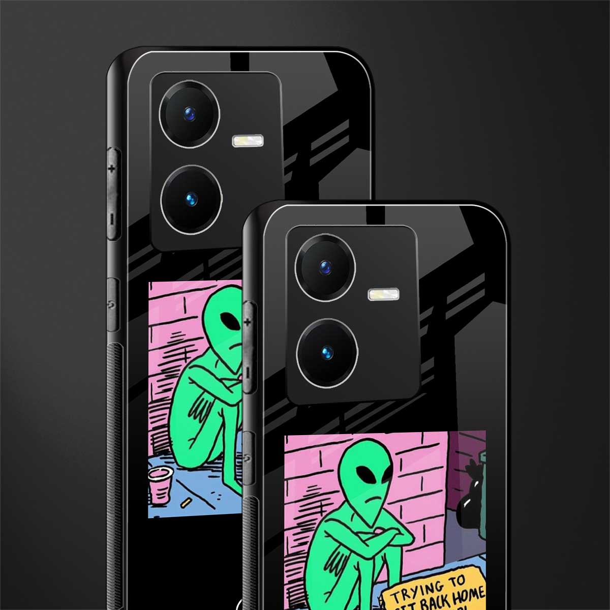 go home alien back phone cover | glass case for vivo y22