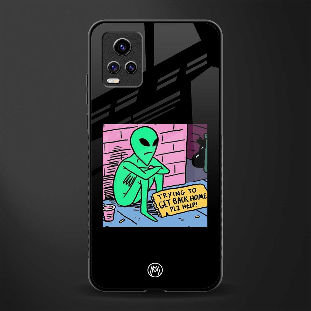 go home alien back phone cover | glass case for vivo v21e 4g