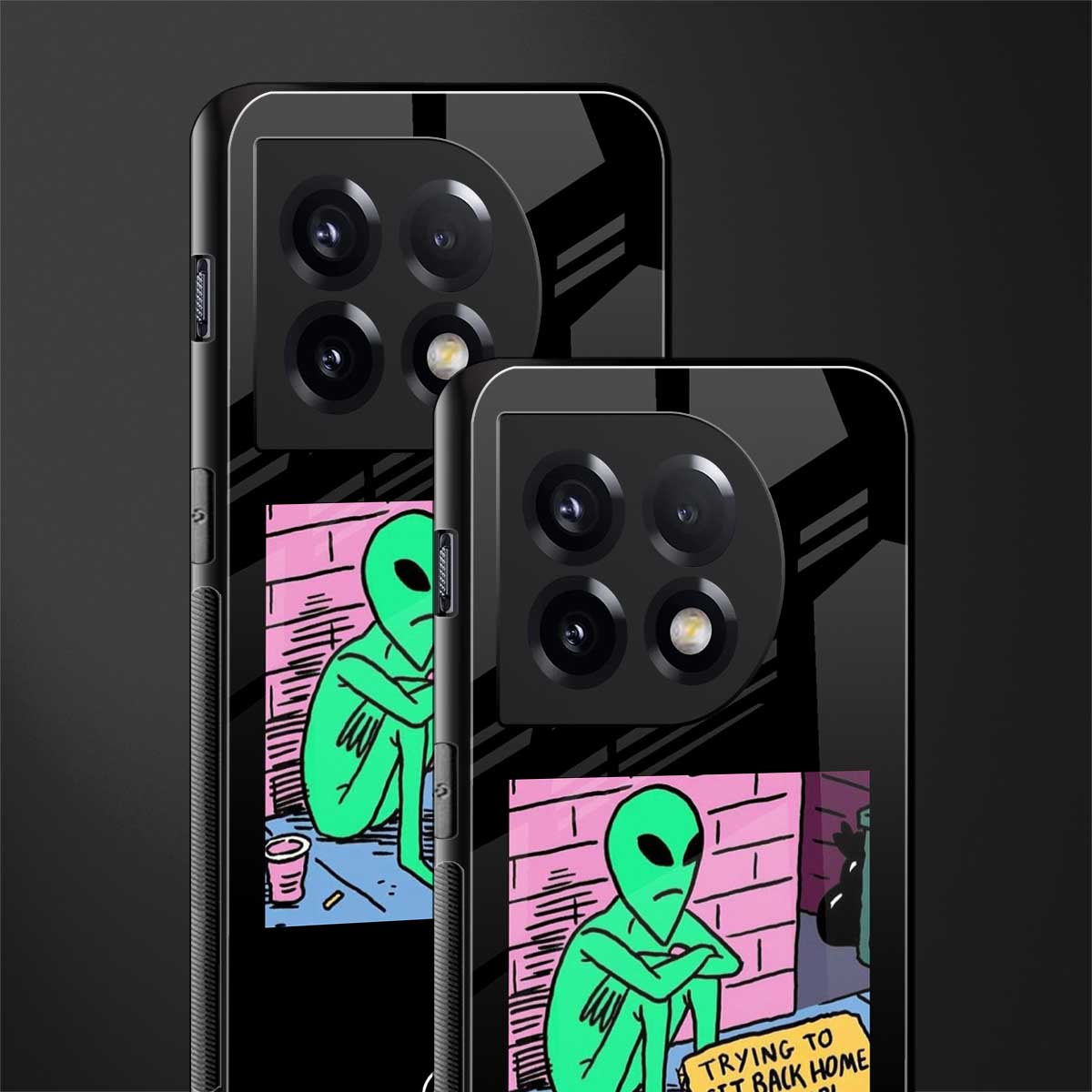 go home alien back phone cover | glass case for oneplus 11