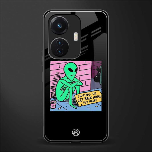 go home alien back phone cover | glass case for vivo t1 44w 4g