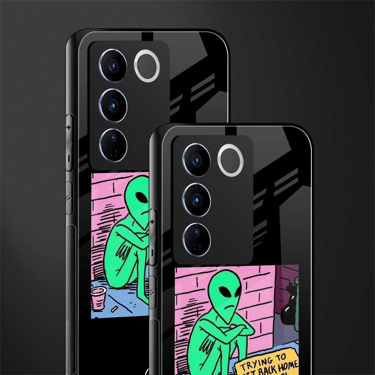 go home alien back phone cover | glass case for vivo v27 pro 5g