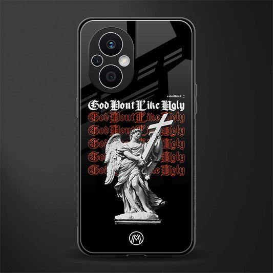 god don't like ugly back phone cover | glass case for oppo f21 pro 5g
