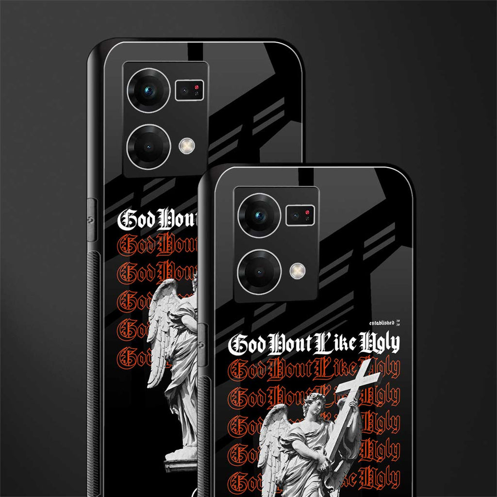 god don't like ugly back phone cover | glass case for oppo f21 pro 4g