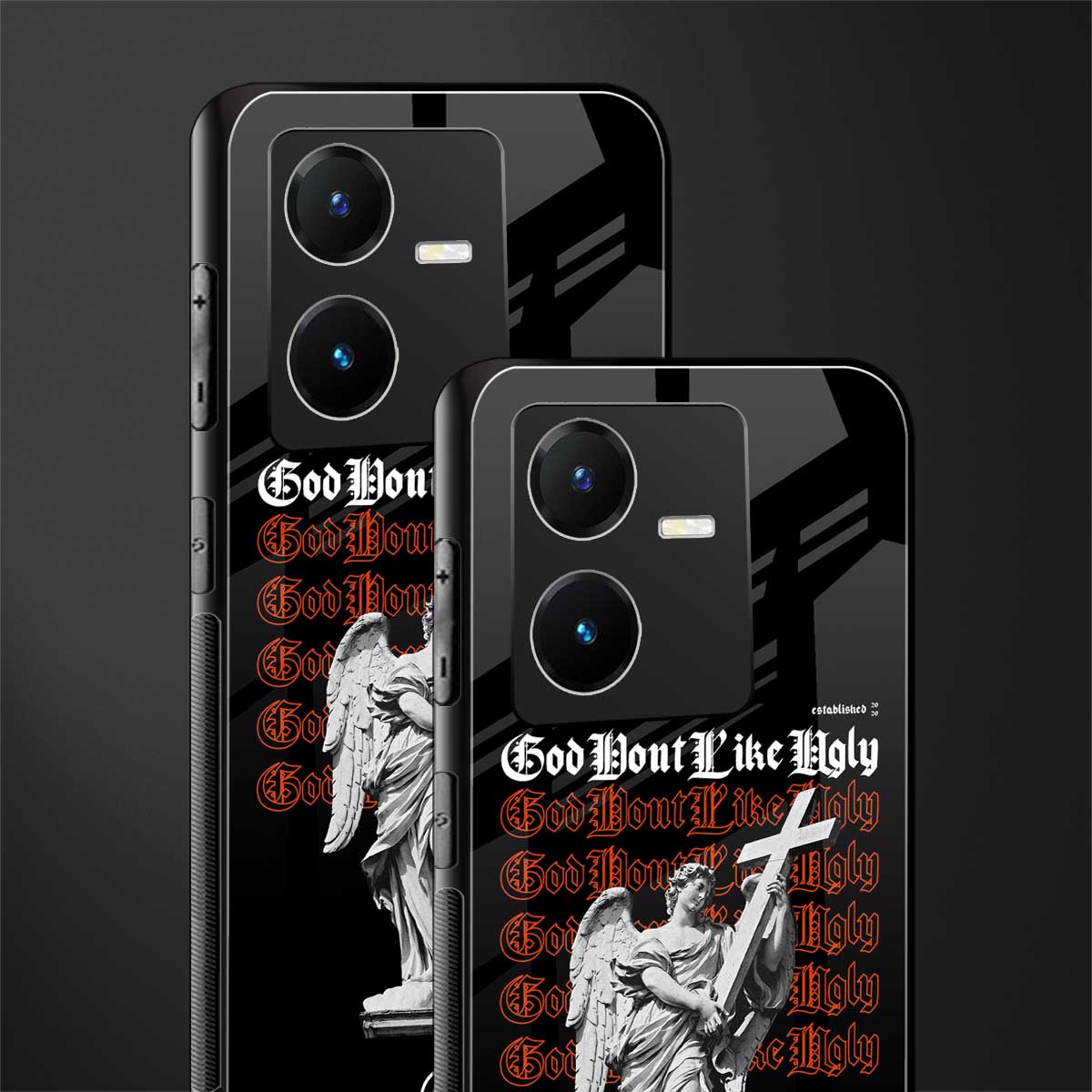 god don't like ugly back phone cover | glass case for vivo y22