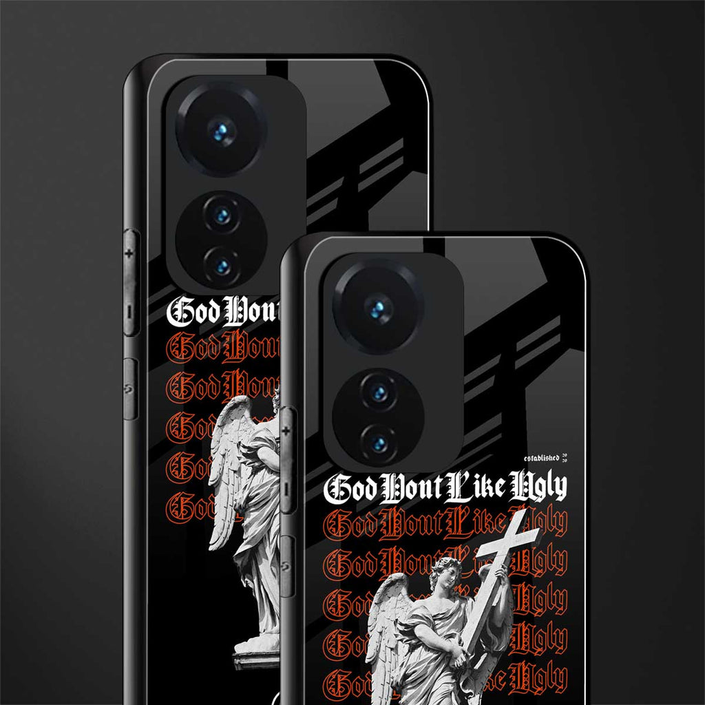 god don't like ugly back phone cover | glass case for vivo t1 44w 4g