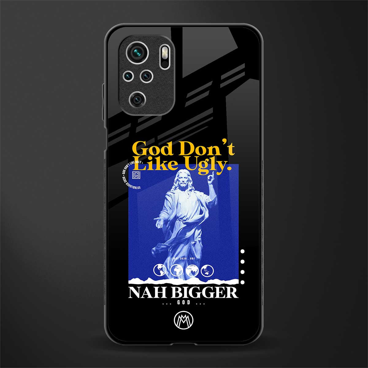 god don't like ugly exclusive glass case for redmi note 10 image