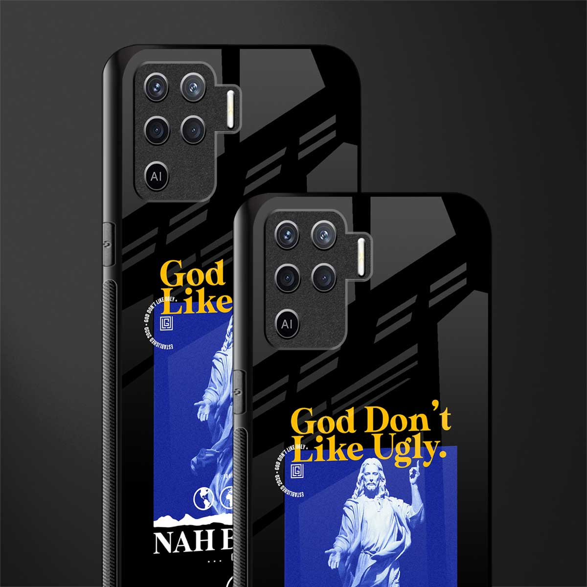 god don't like ugly exclusive glass case for oppo f19 pro image-2